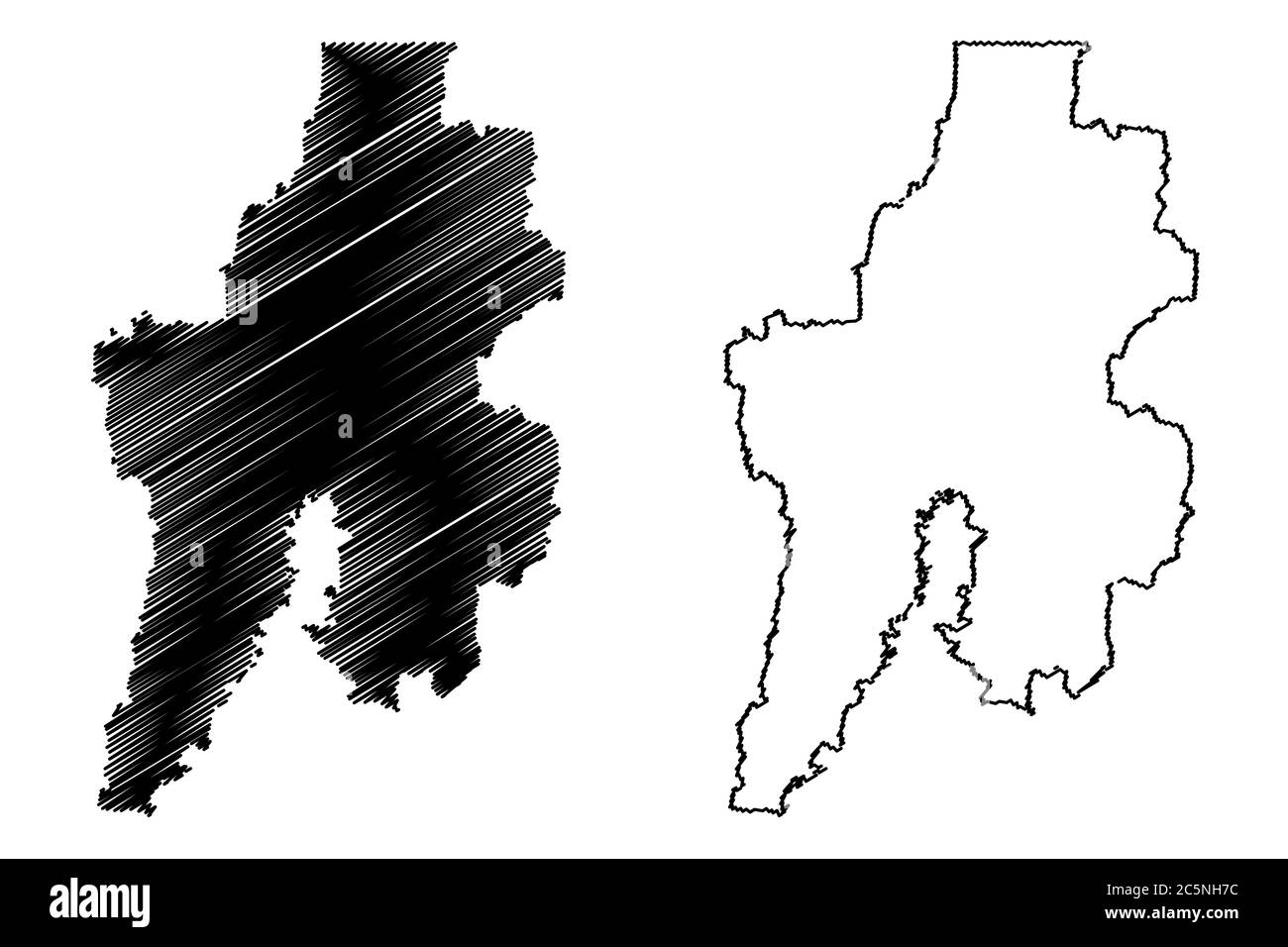Bekasi City (Repubblica di Indonesia, isola di Java) mappa vettoriale illustrazione, scrimble sketch Città di Bekasi mappa Illustrazione Vettoriale