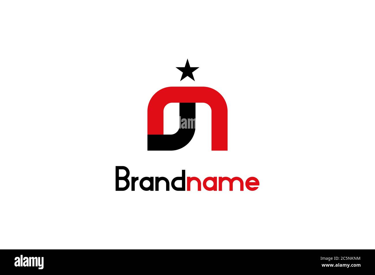 Lettera iniziale modello logo grafico JM MJ, design moderno ed elegante, isolato su sfondo bianco. Illustrazione Vettoriale