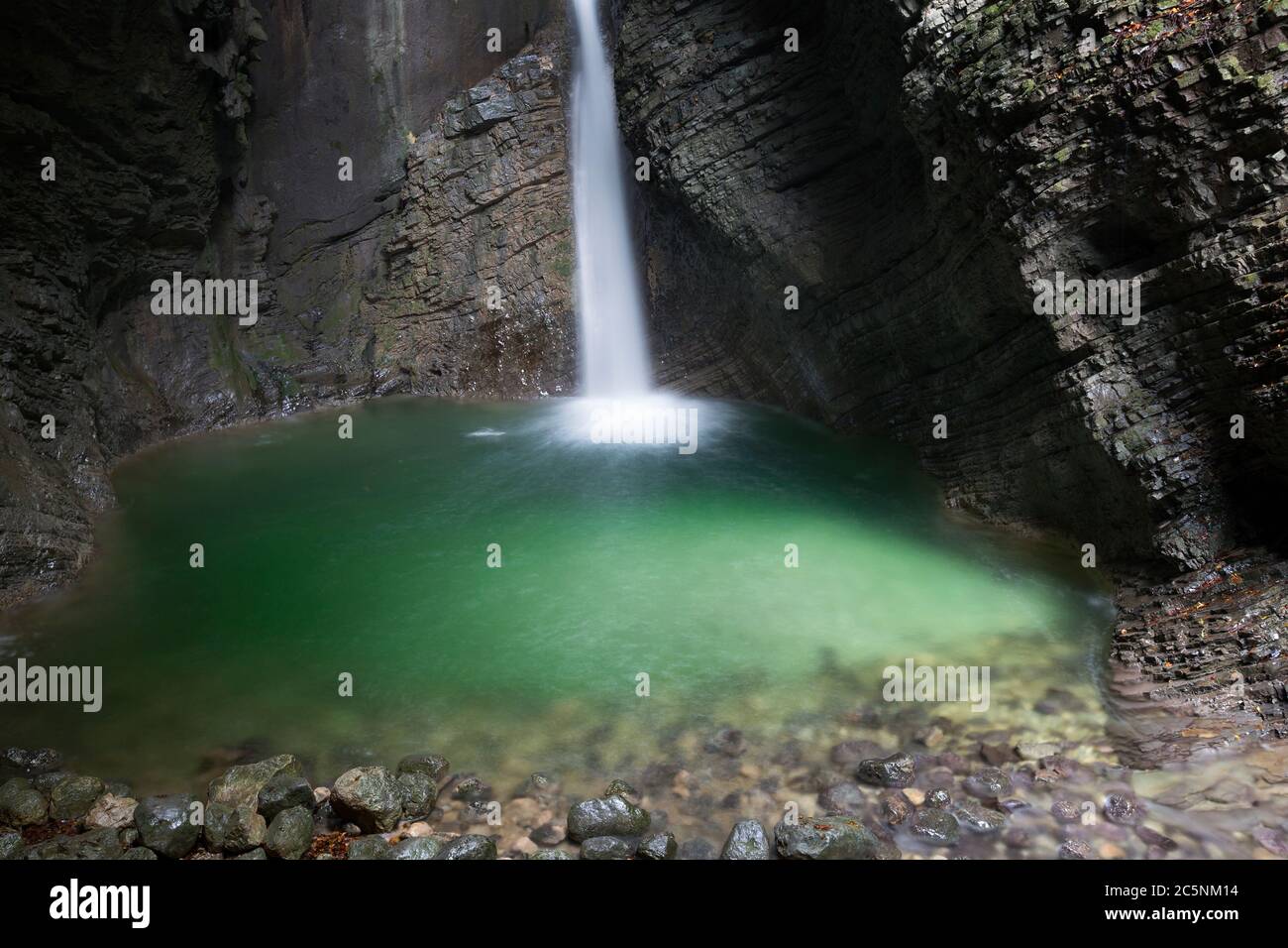 Cascata di Kozjak in Slovenia Foto Stock