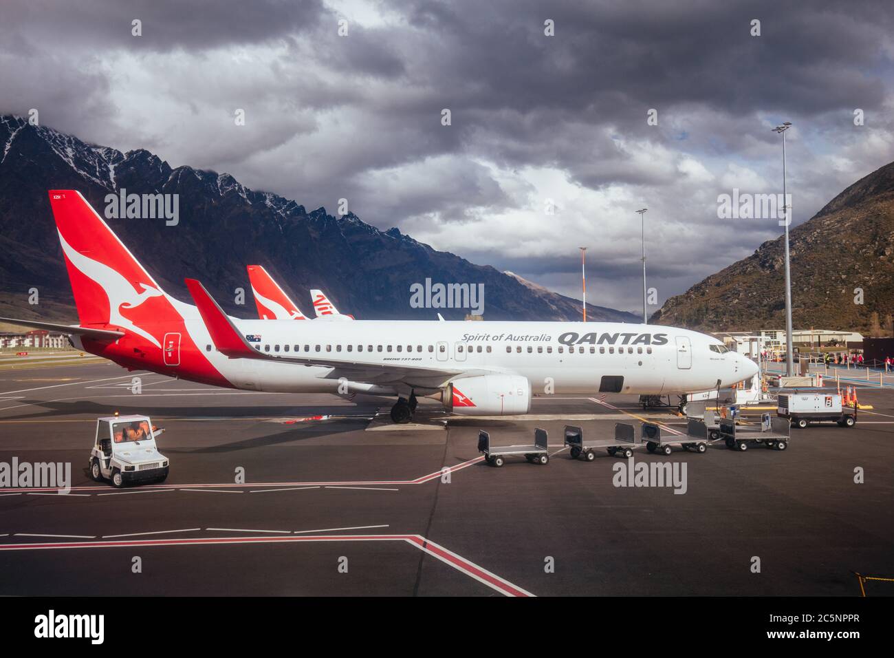 QUEENSTOWN, NUOVA ZELANDA - 28 settembre 2019: ZQN Airport si trova a Queenstown ed è un aeroporto internazionale di Otago, Nuova Zelanda Foto Stock