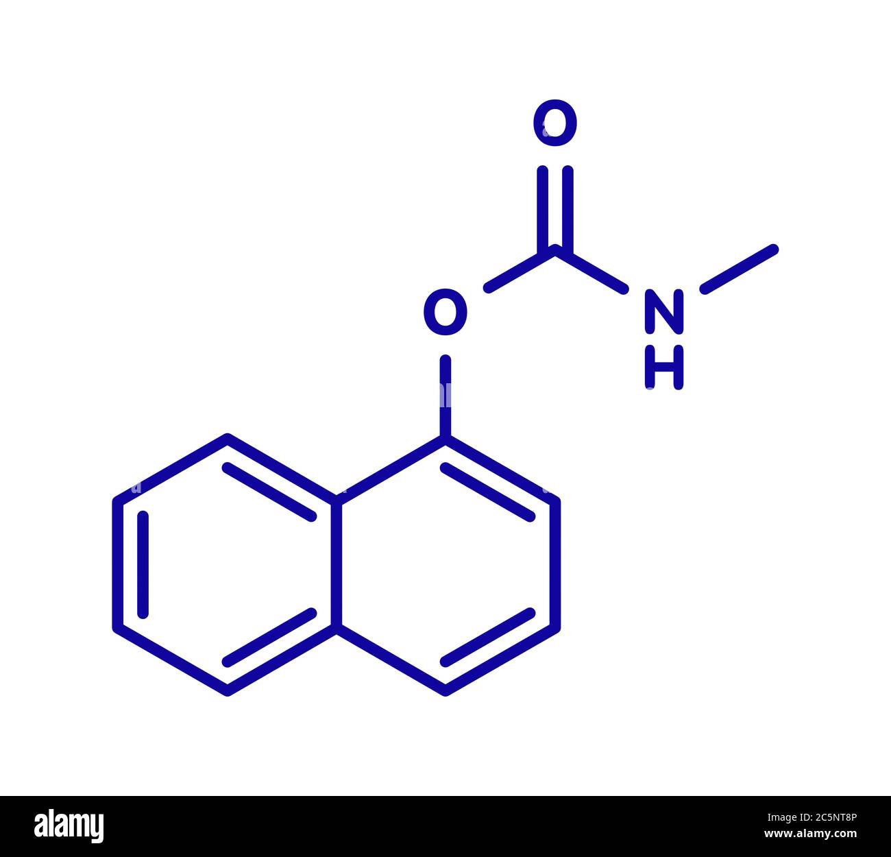 Carbaryl (carbaril) delle molecole di insetticida carbammato (classe). Formula di scheletro. Foto Stock