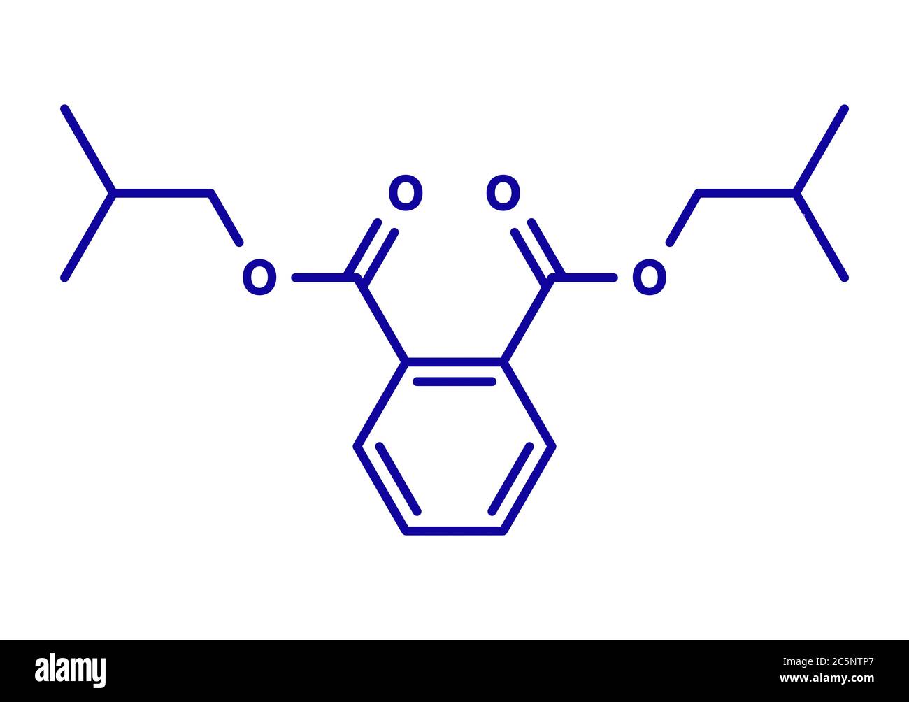 Di diisobutil ftalato (DIBF) plastificante molecola. Formula di scheletro. Foto Stock