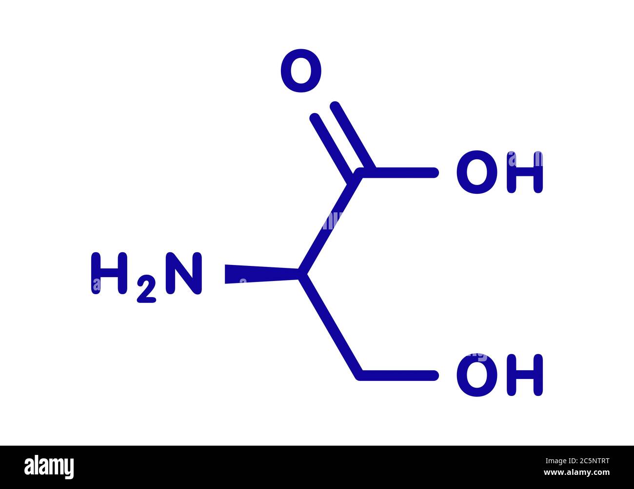 D-serina amminoacido molecola. Enantiomero di L-serina. Formula di scheletro. Foto Stock