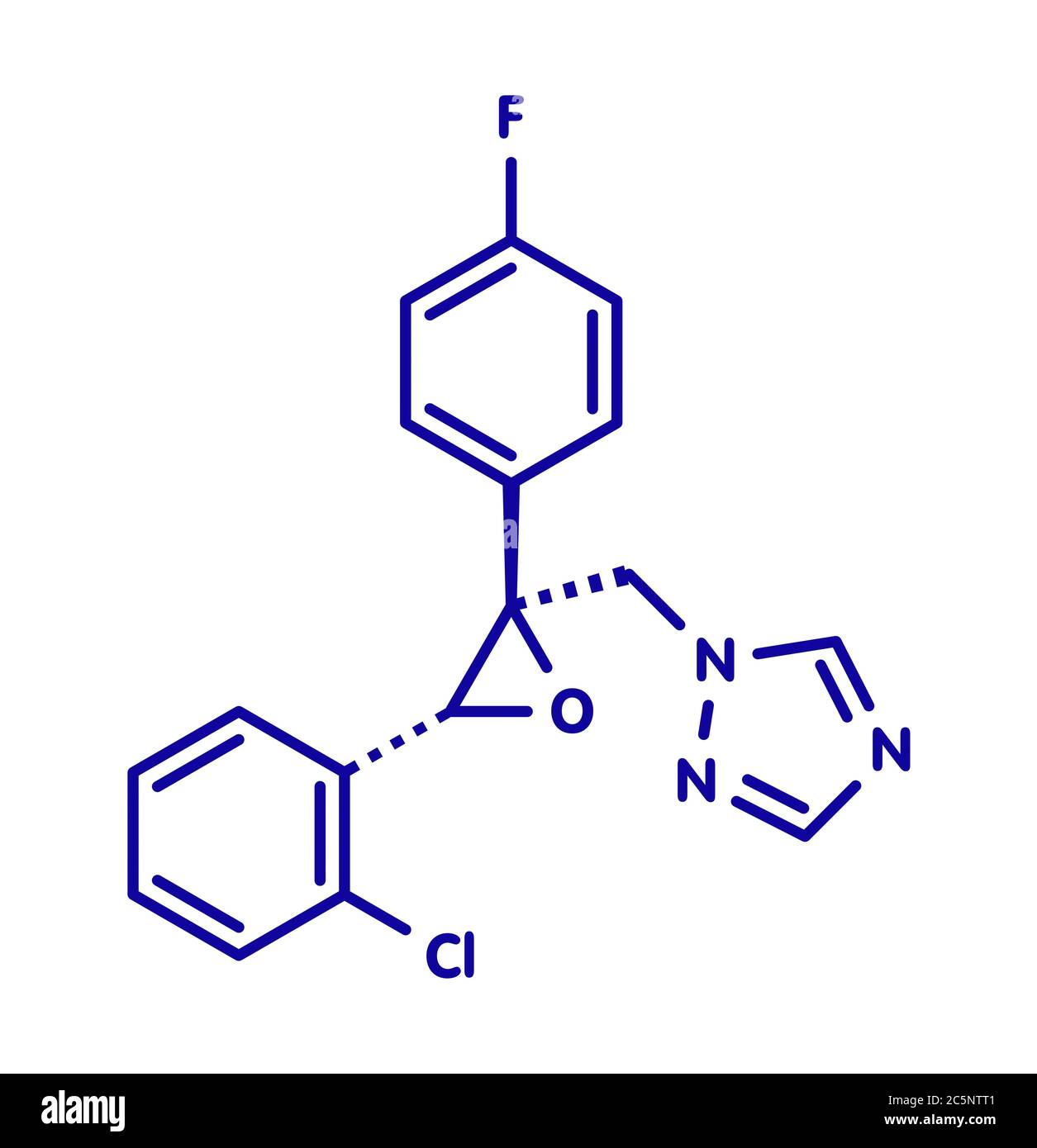 Epossiconazolo molecola di antiparassitari. Formula di scheletro. Foto Stock