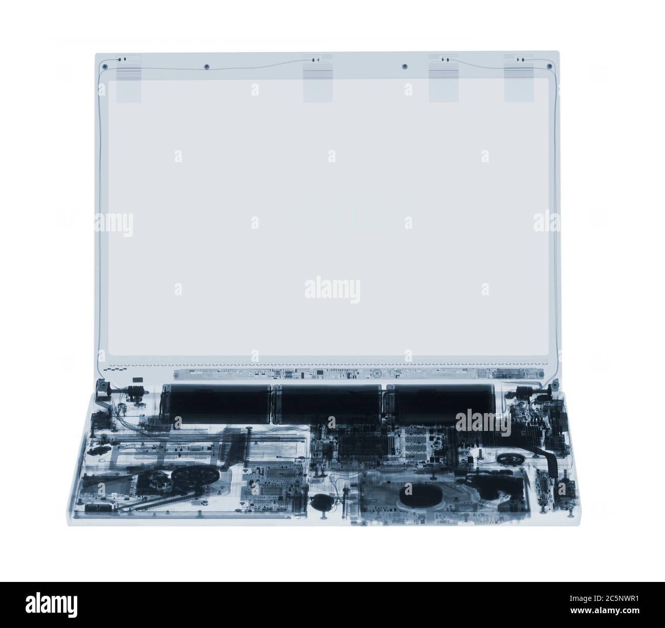 Aprire il laptop, raggi X. Foto Stock