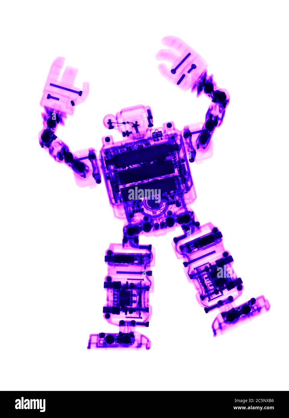 Robot, colorato di raggi x. Foto Stock