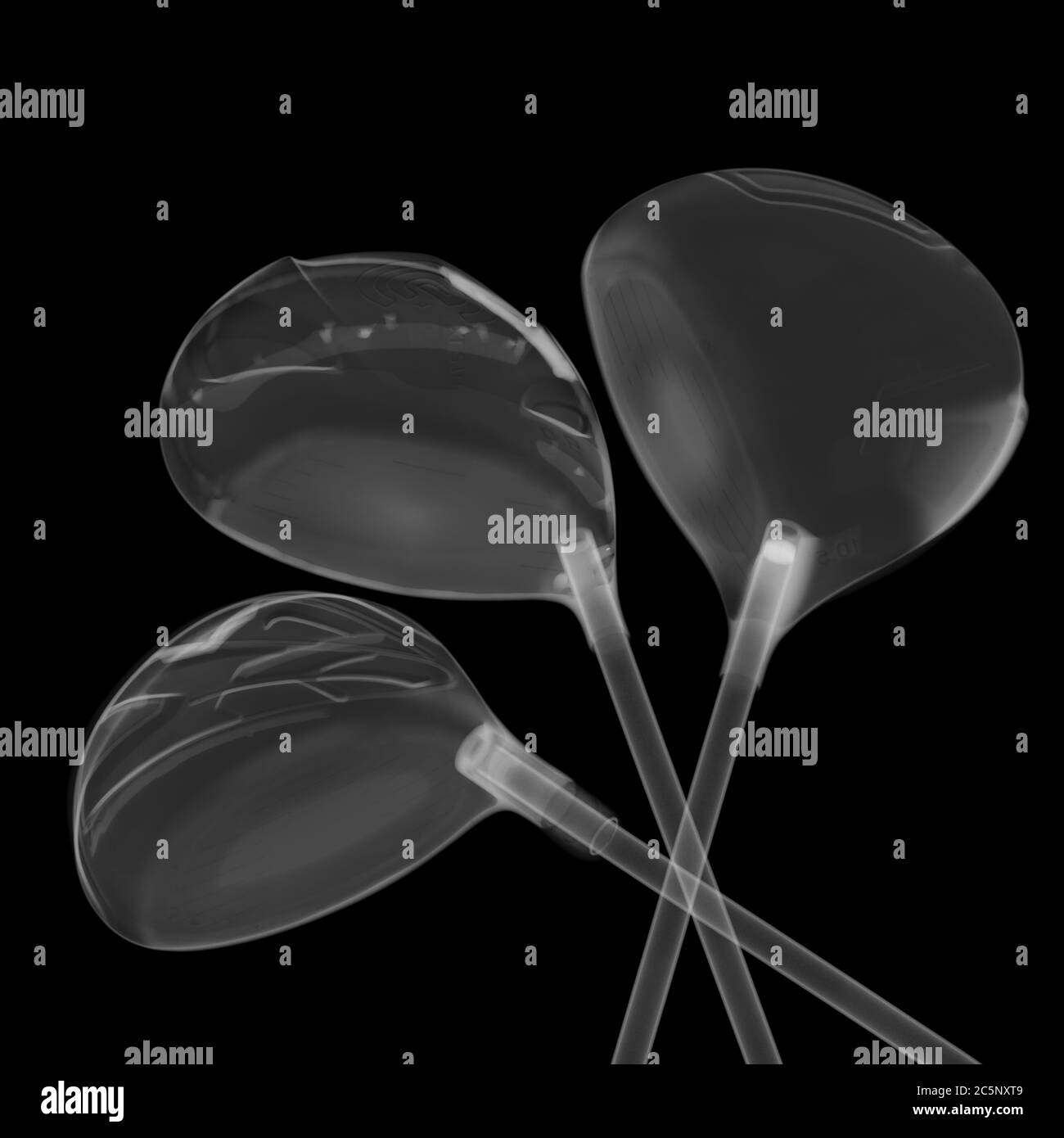 Teste di golf club, raggi X. Foto Stock