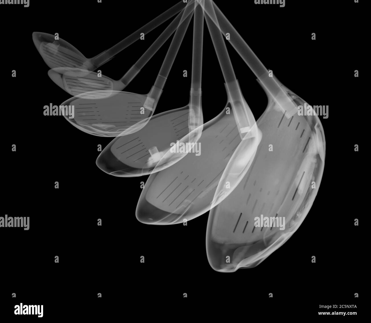 Teste di golf club, raggi X. Foto Stock