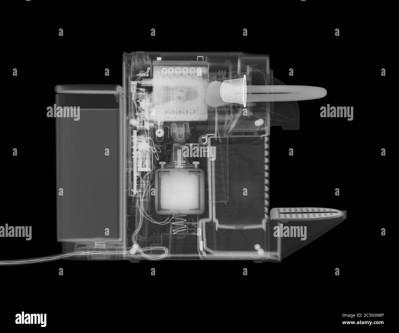 Macchina per il caffè, raggi X. Foto Stock