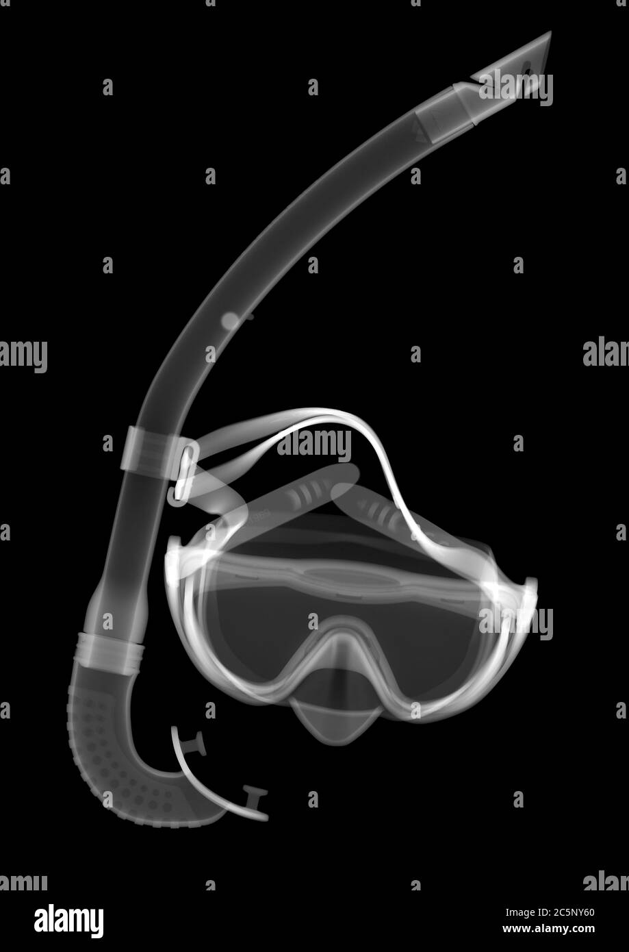 Snorkeling e maschera, raggi X. Foto Stock