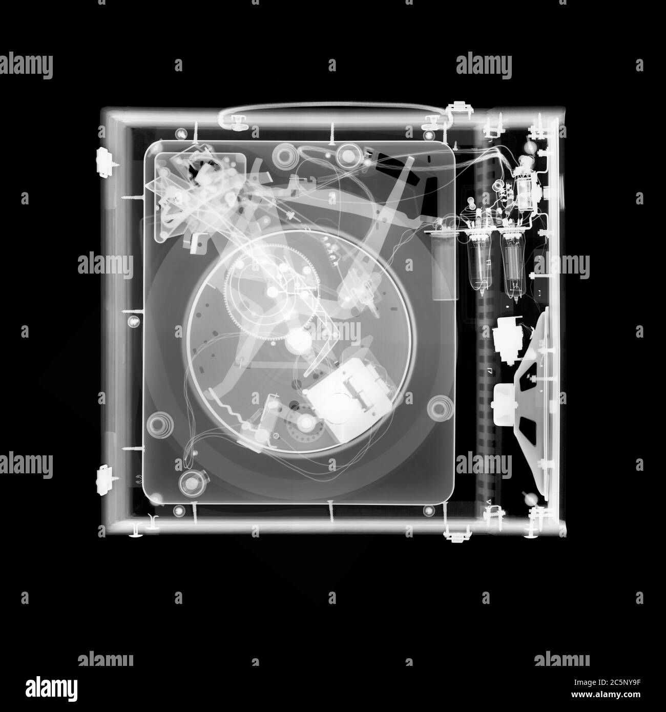 Lettore di dischi in vinile, radiografia. Foto Stock