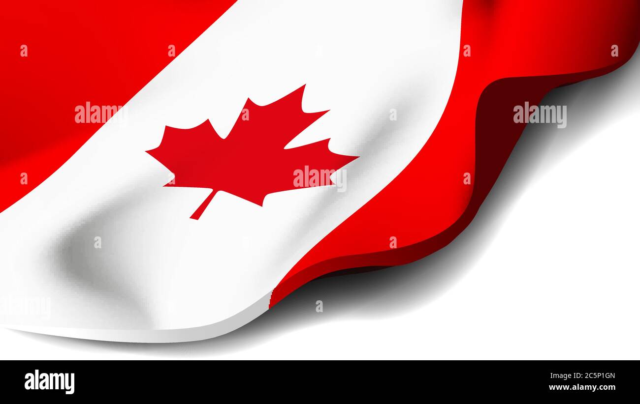 Bandiera nazionale del canada. Illustrazione vettoriale su bianco Illustrazione Vettoriale