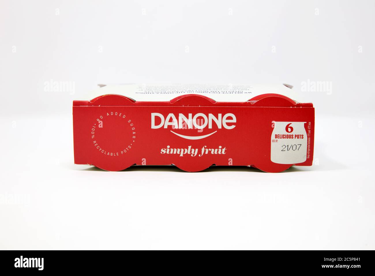 Danone Simply frutta Peach yogurt al lampone Foto Stock