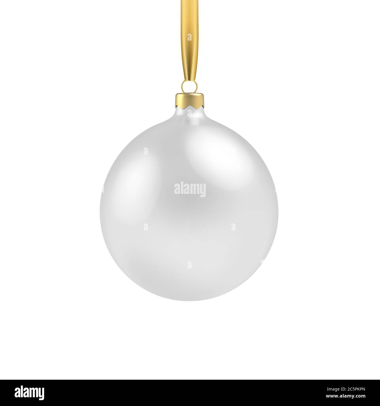 Pallina bianca di Natale, con ornamento e sgugini Illustrazione Vettoriale
