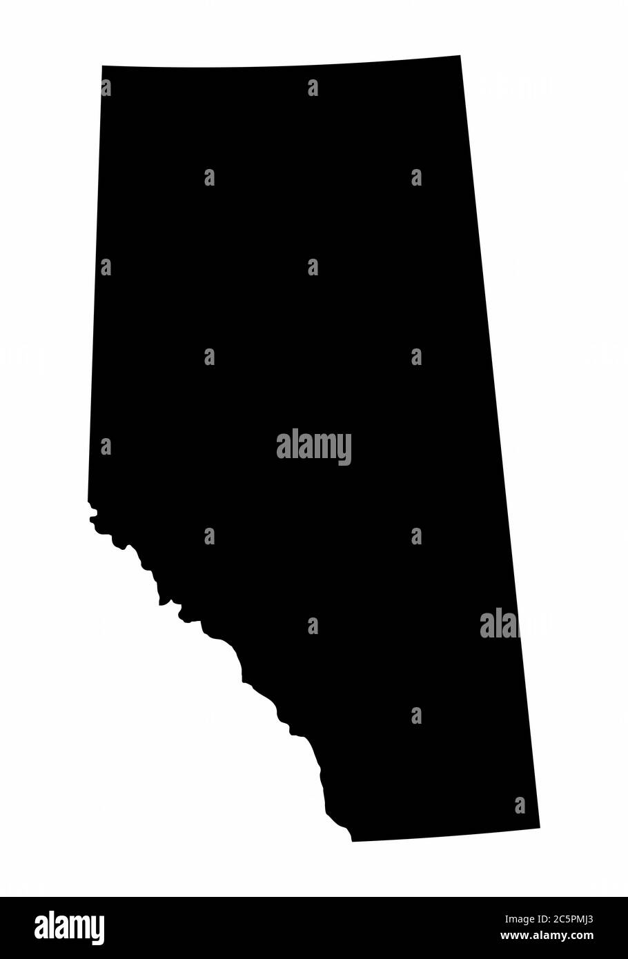 Mappa della silhouette scura della provincia di Alberta Illustrazione Vettoriale