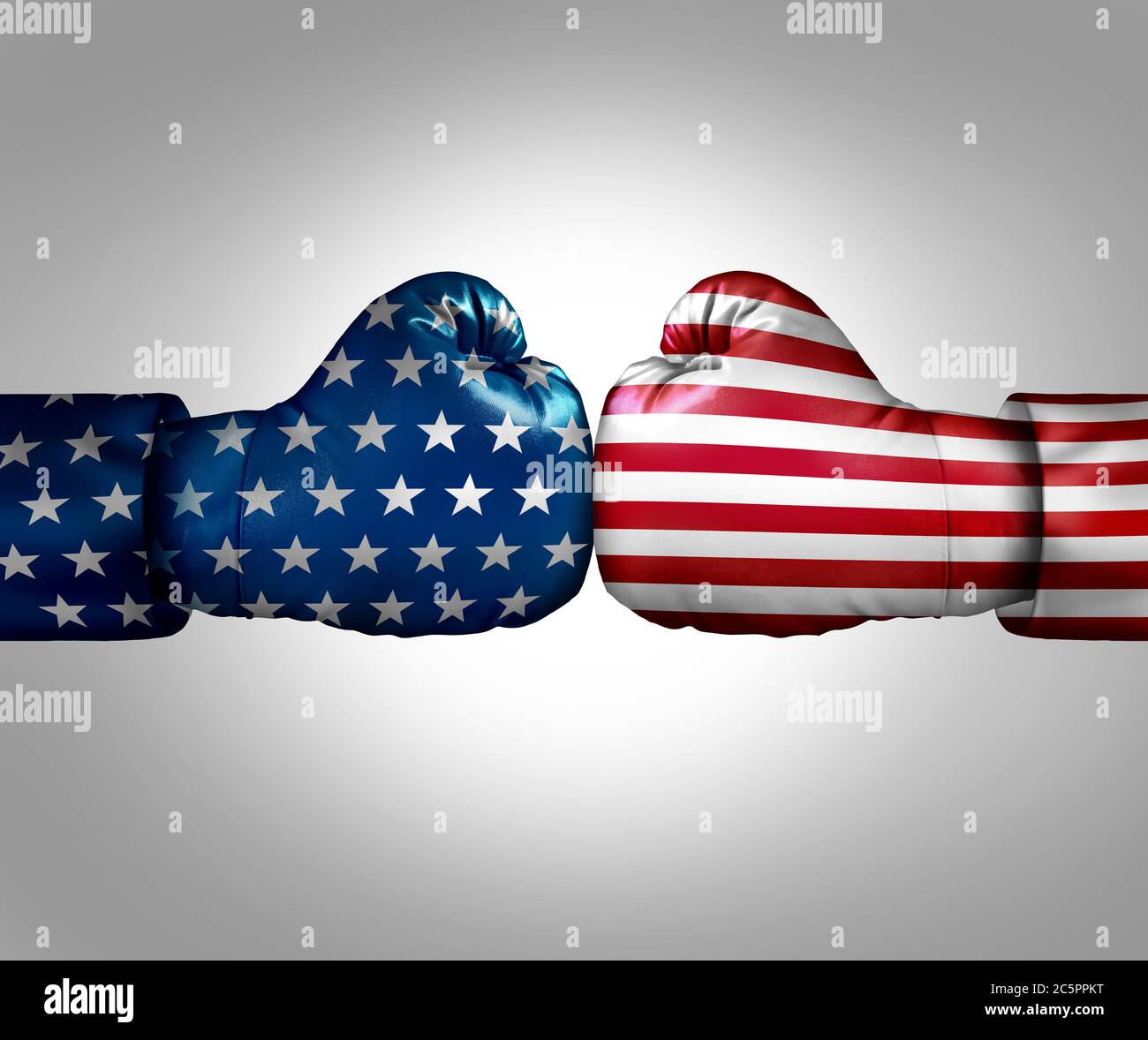 Cultura guerra e guerre culturali concetto o patrimonio USA e divisa la politica americana come filosofia diversa come le culture che lottano in conflitto. Foto Stock