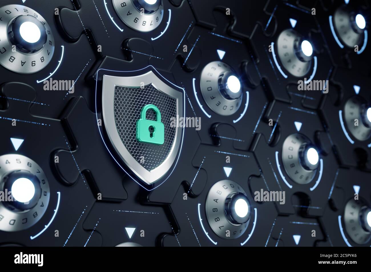 Sicurezza informatica di Blockchain crittografica Foto Stock