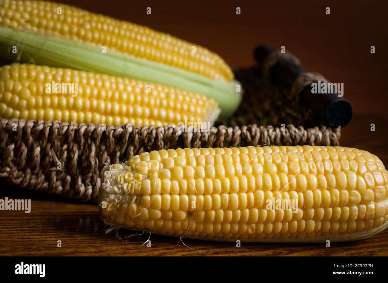 Tre mais giallo Foto Stock