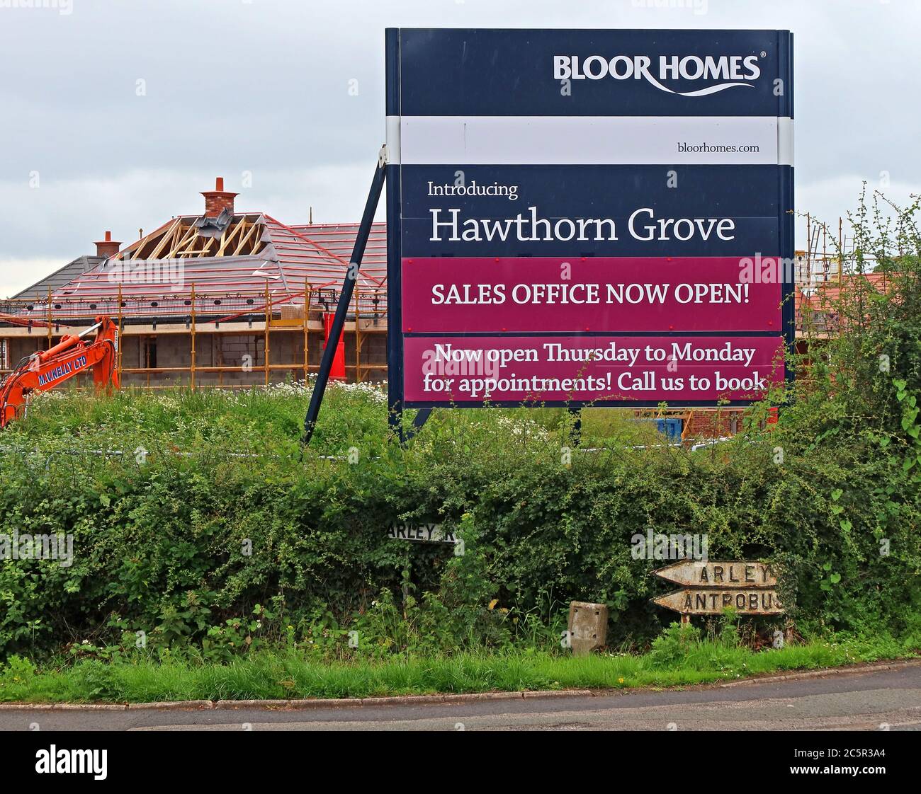 Hawthorn Grove, Appleton Thorn, in costruzione, da Bloor Homes, Warrington, Cheshire, Inghilterra, UK Foto Stock
