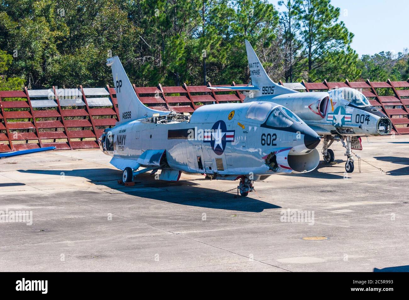 Vought F-8 Crusader al Naval Air Museum di Pensacola, Florida - casa dei Blue Angels. Foto Stock