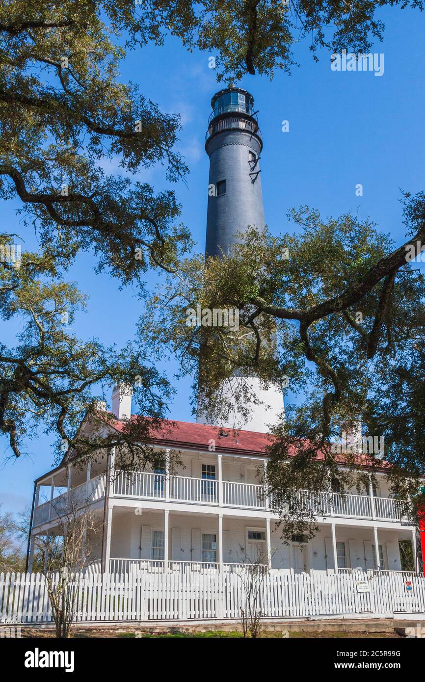 Faro di Pensacola su Naval Air Station Base in Pensacola, Florida. Foto Stock