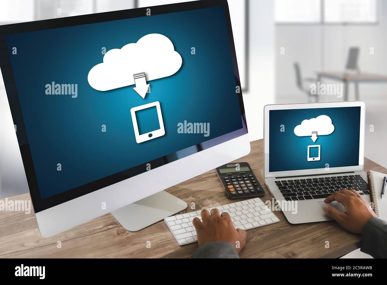 LIVE STREAMING Backup Download digitale di elaborazione un trasferimento dei dati , il download di streaming Foto Stock