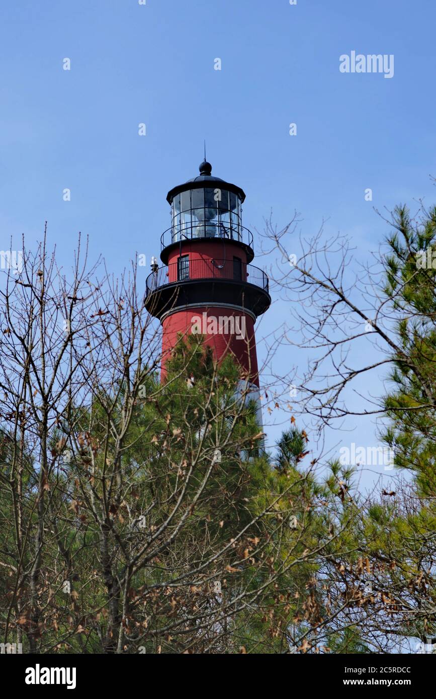 Faro di Assateague Island, Chincoteague Island, Virginia. Foto Stock