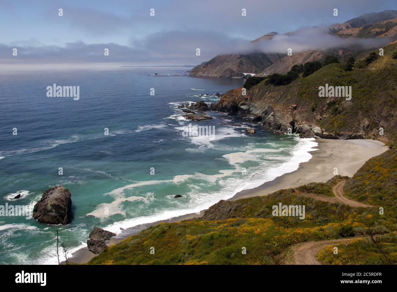 Paesaggio Pacific Coast Hwy California centrale Foto Stock