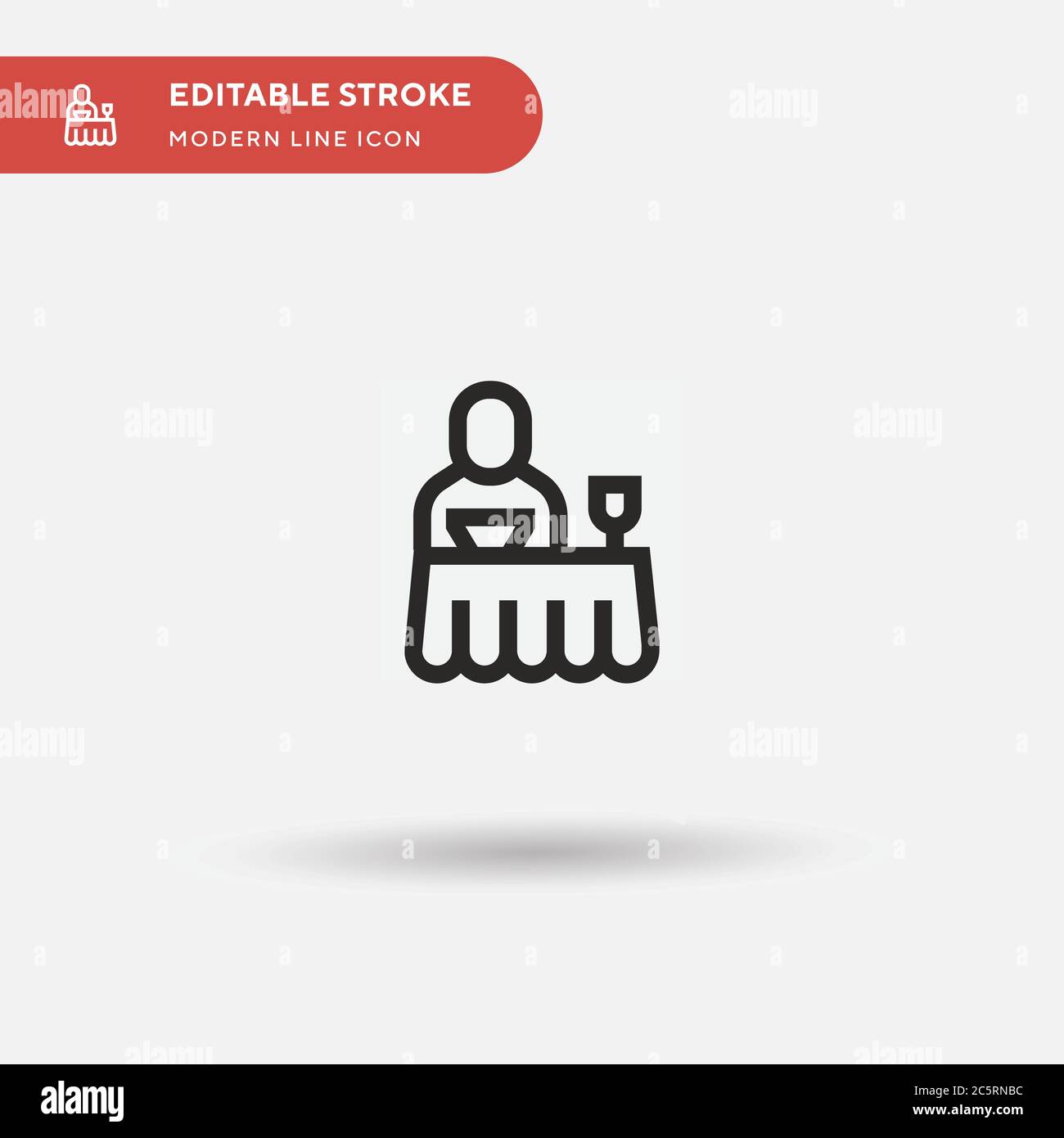 Icona vettore semplice guest. Modello di disegno simbolo illustrazione per elemento UI mobile Web. Pittogramma moderno a colori perfetto su tratto modificabile. Icone ospiti per il vostro progetto aziendale Illustrazione Vettoriale