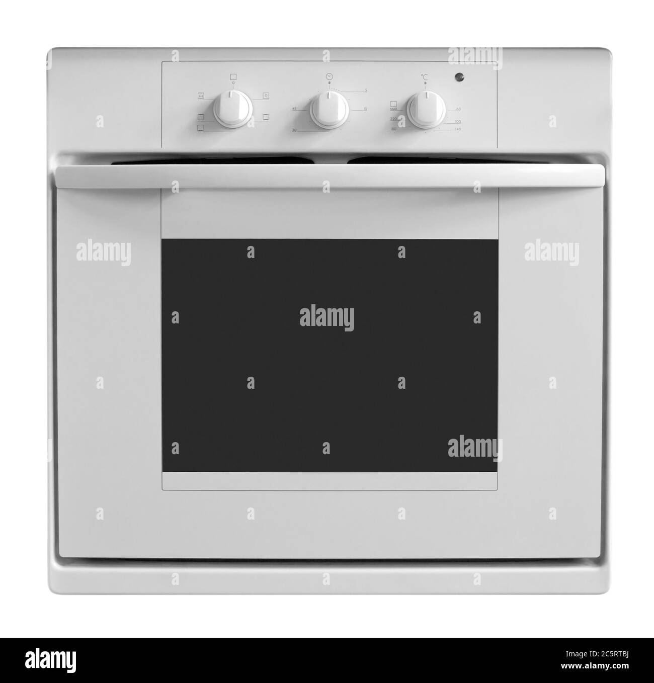 Tecnica domestica - forno elettrico isolato su sfondo bianco. Tracciato di ritaglio incluso. Foto Stock