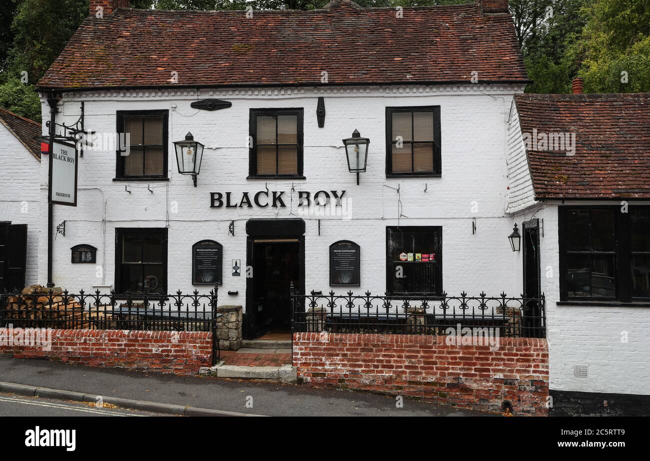 Black Boy pub a Winchester Foto Stock