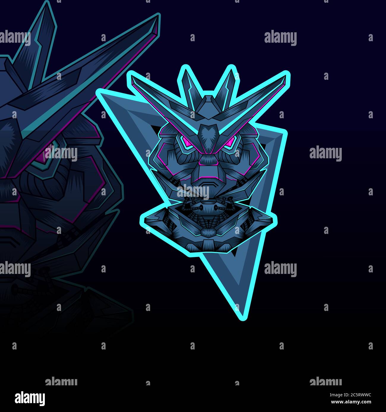 illustrazione grafica vettoriale mecha esport Illustrazione Vettoriale