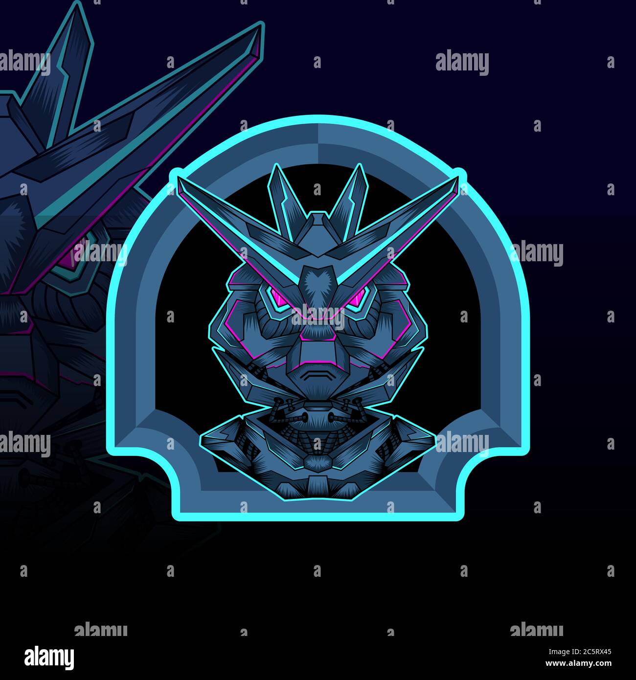 illustrazione grafica vettoriale mecha esport Illustrazione Vettoriale