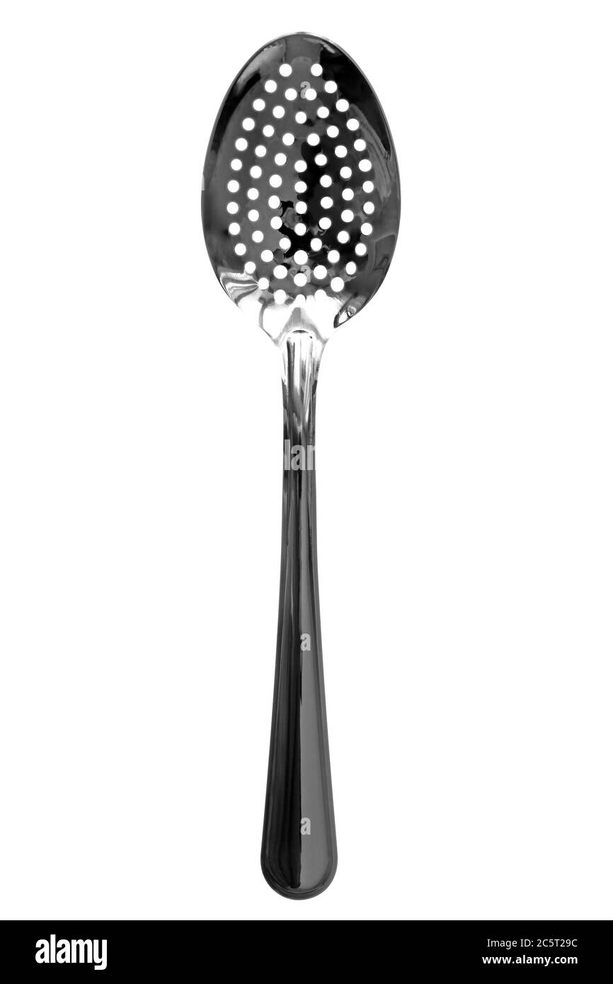 Colander isolato su bianco. Tracciato di ritaglio incluso. Foto Stock