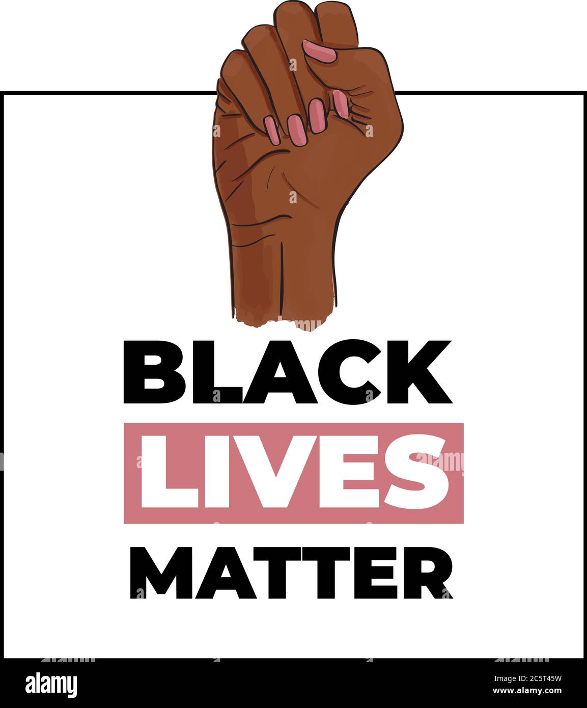 Le vite nere contano. Gesto di braccio afroamericano Illustrazione Vettoriale