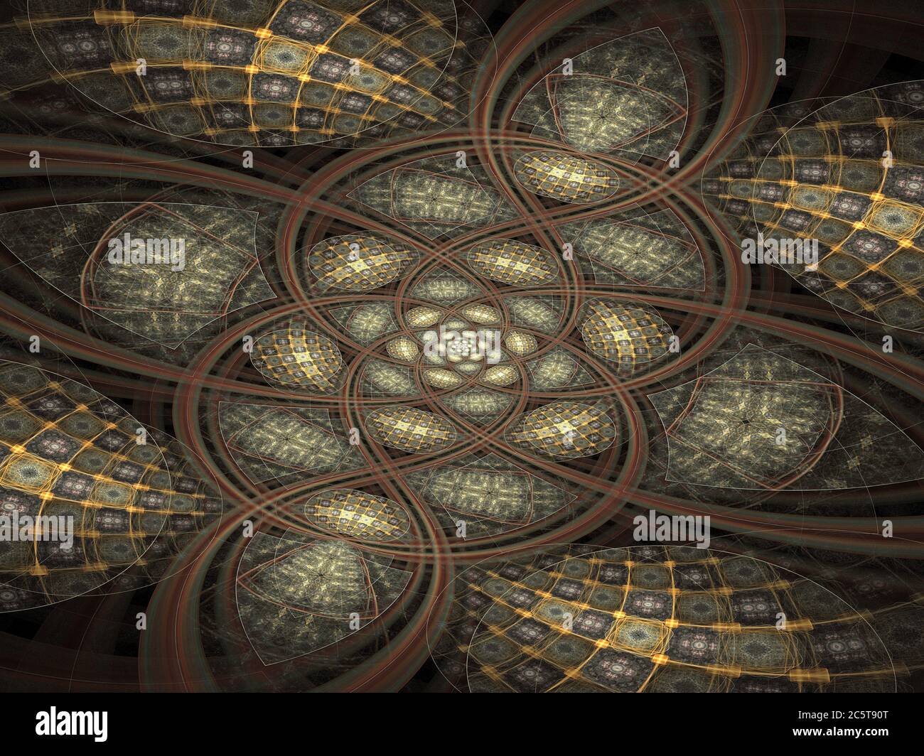 Flame Fractal Celtic Art Symmetrical Design Foto Stock