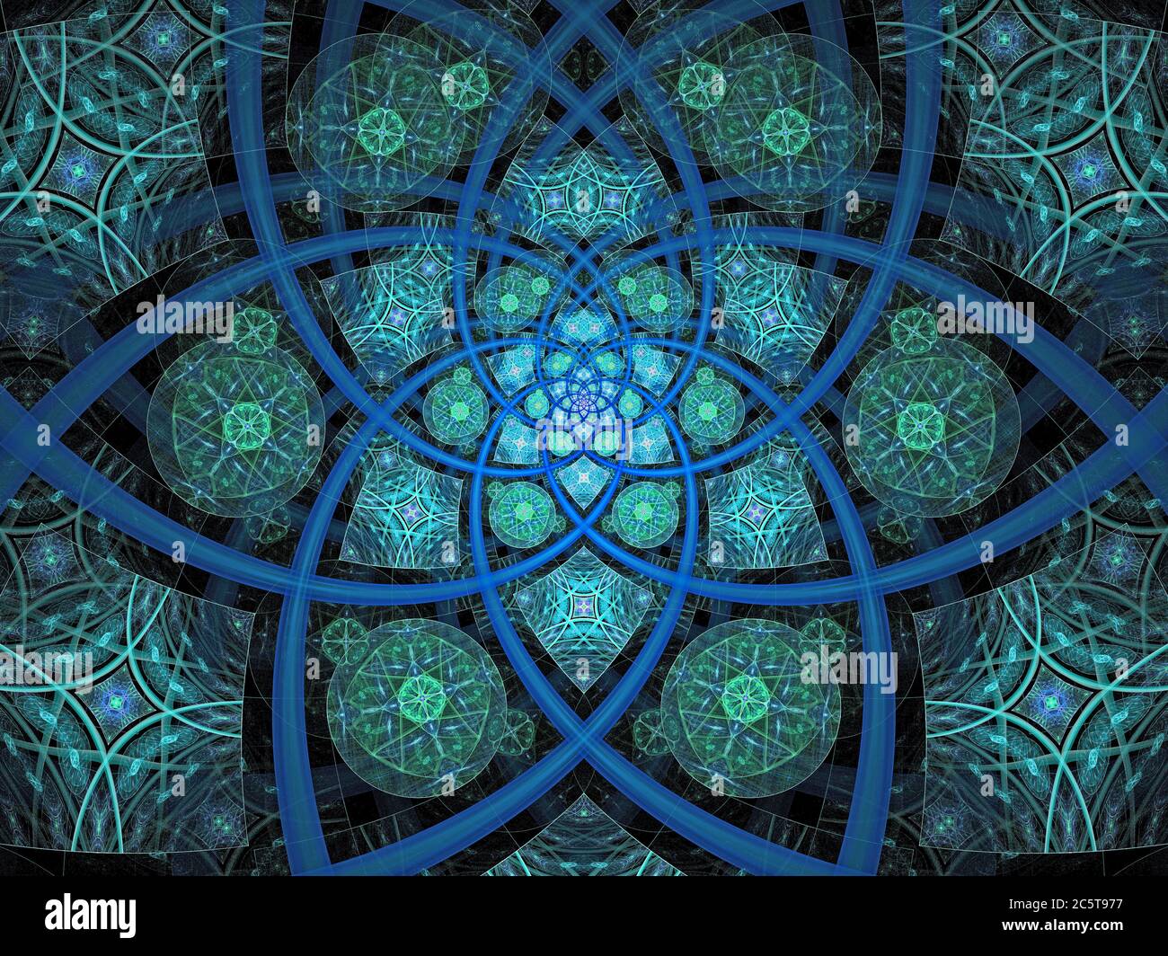 Flame Fractal Art simmetrico Design Foto Stock