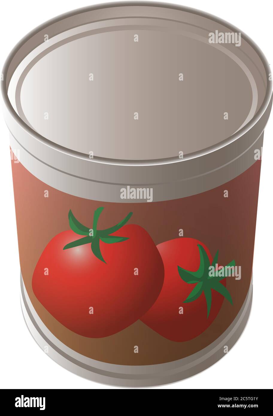 Icona lattina di pomodoro. Cartone animato di pomodoro stagno può vettore icona per web design isolato su sfondo bianco Illustrazione Vettoriale