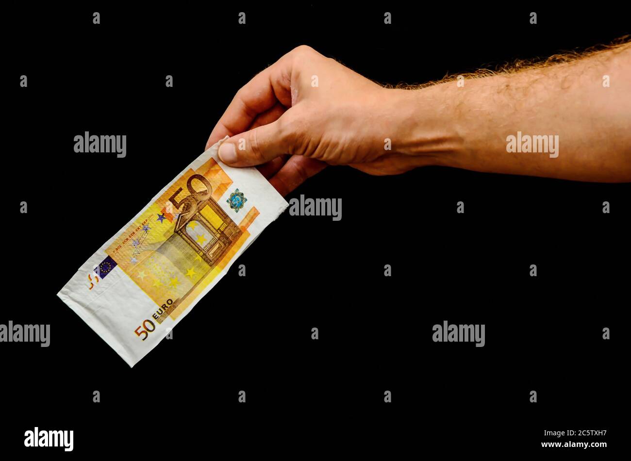 Euro europeo denaro in valuta di banconote e lato destro Foto Stock