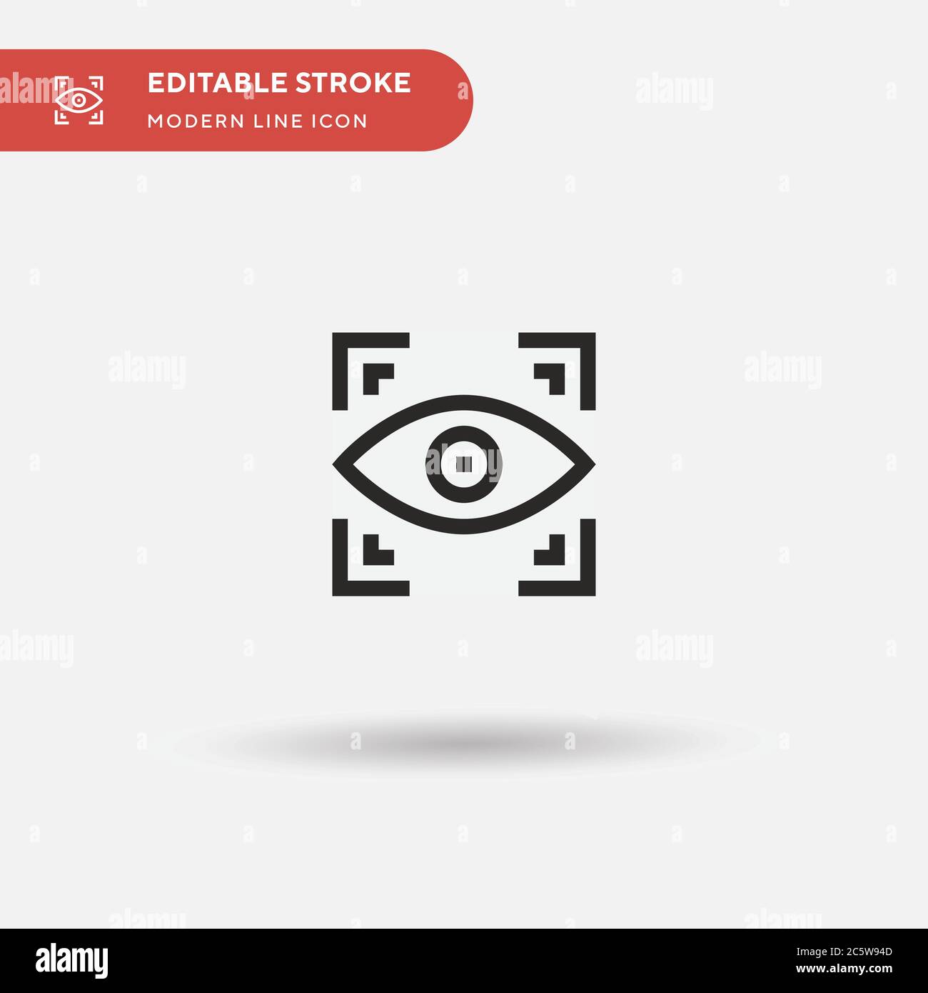 Icona vettoriale semplice per Eye scanner. Modello di disegno simbolo illustrazione per elemento UI mobile Web. Pittogramma moderno a colori perfetto su tratto modificabile. Icone Eye scanner per il vostro progetto aziendale Illustrazione Vettoriale