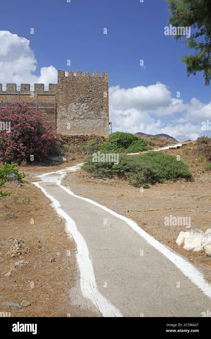 Frangokastello spiaggia creta isola estate 2020 covid-19 stagione sfondo alta qualità stampe moderne Foto Stock