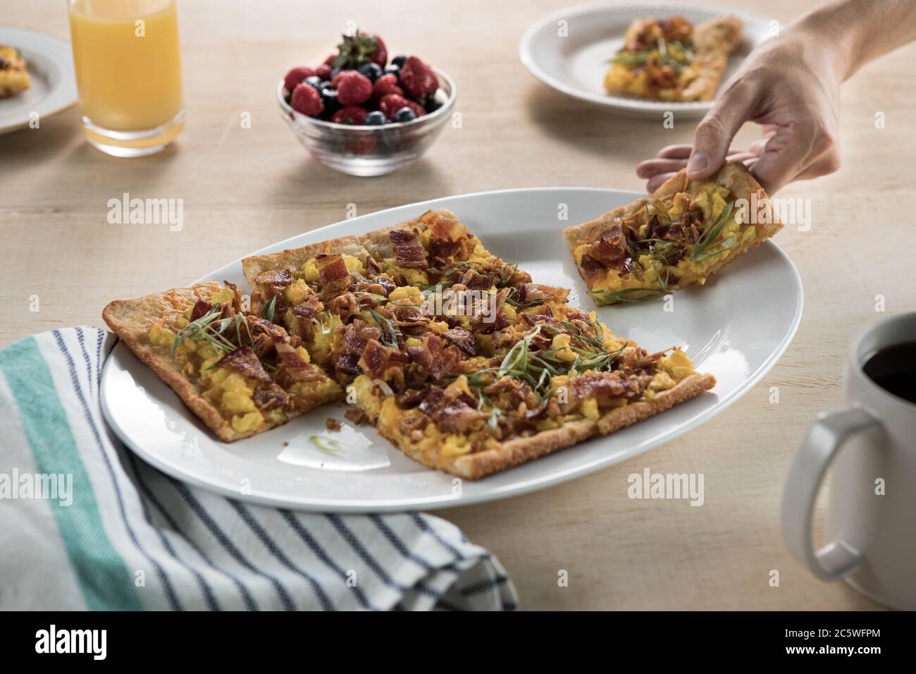 Pizza della colazione Foto Stock