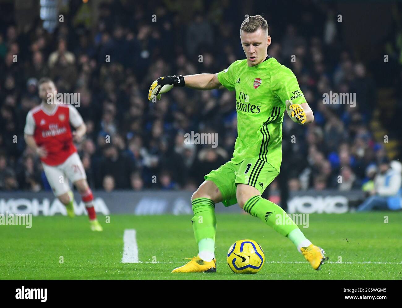 LONDRA, INGHILTERRA - 21 GENNAIO 2020: Bernd Leno dell'Arsenal raffigurato durante la partita della Premier League del 2019/20 tra il Chelsea FC e l'Arsenal FC a Stamford Bridge. Foto Stock