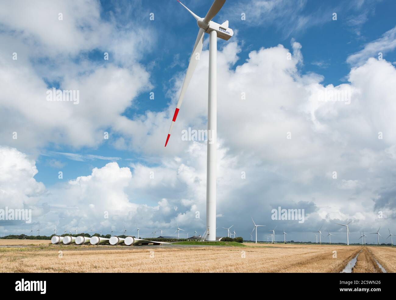 Windpark Baustelle Foto Stock