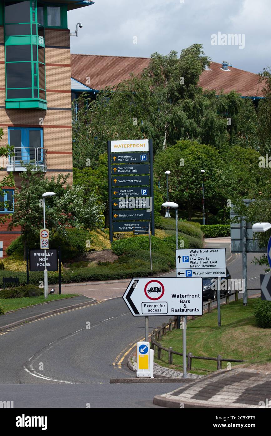 Segnaletica stradale. Merry Hill, West Midlands. REGNO UNITO Foto Stock