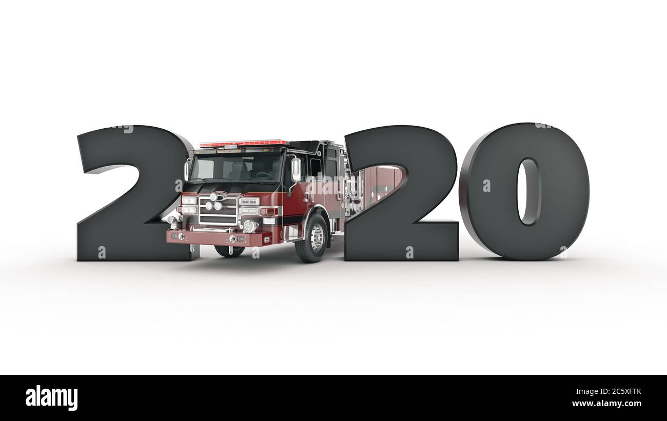 firewyear 2020 Concept firewyear Sign. rendering 3d Foto Stock