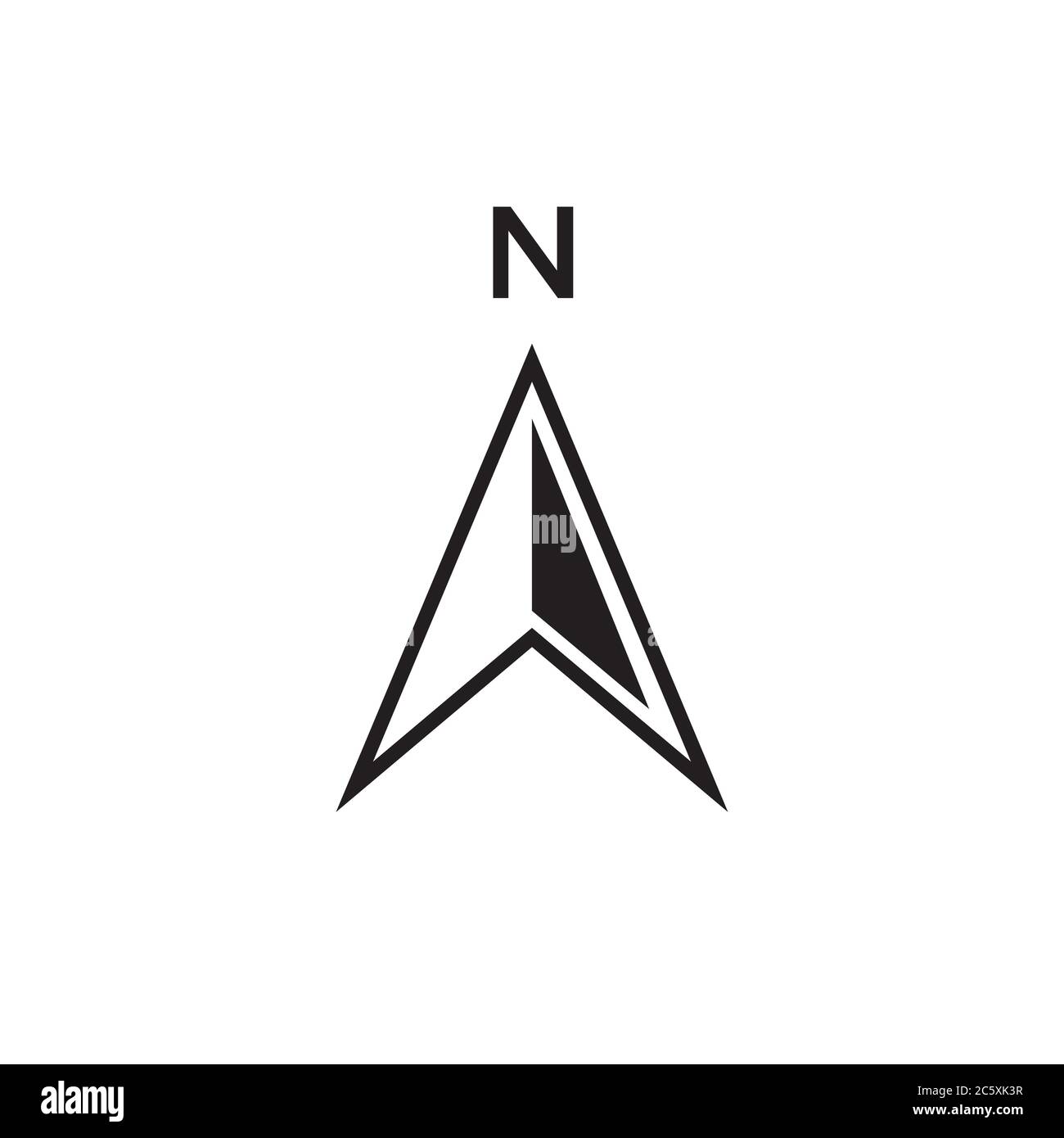 vettore di disegno icona freccia nord isolato su sfondo bianco Illustrazione Vettoriale