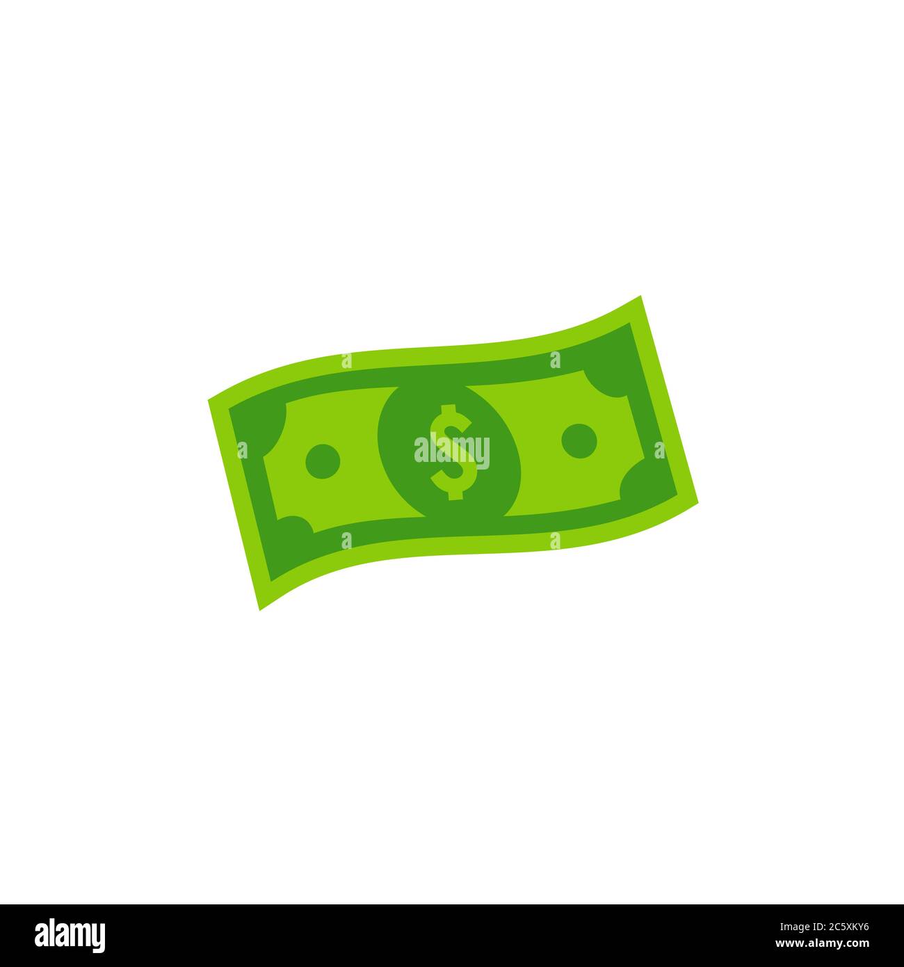 disegno vettoriale di colore verde di soldi di carta del dollaro Illustrazione Vettoriale