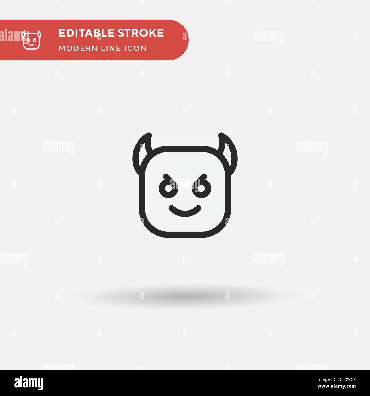 Icona vettore semplice diavolo. Modello di disegno simbolo illustrazione per elemento UI mobile Web. Pittogramma moderno a colori perfetto su tratto modificabile. Icone diaboliche per il vostro progetto di affari Illustrazione Vettoriale