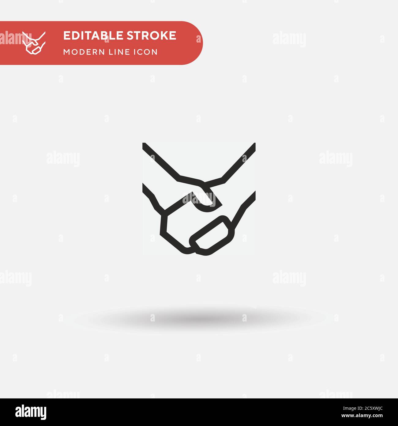 Tenendo le mani semplice icona vettore. Modello di disegno simbolo illustrazione per elemento UI mobile Web. Pittogramma moderno a colori perfetto su tratto modificabile. Tenere le icone mani per il vostro progetto di business Illustrazione Vettoriale
